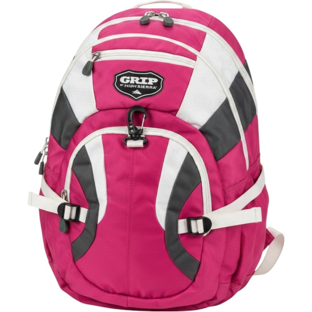 GRIP by High Sierra Pink White Gray Tech Spot Laptop Backpack School Bag